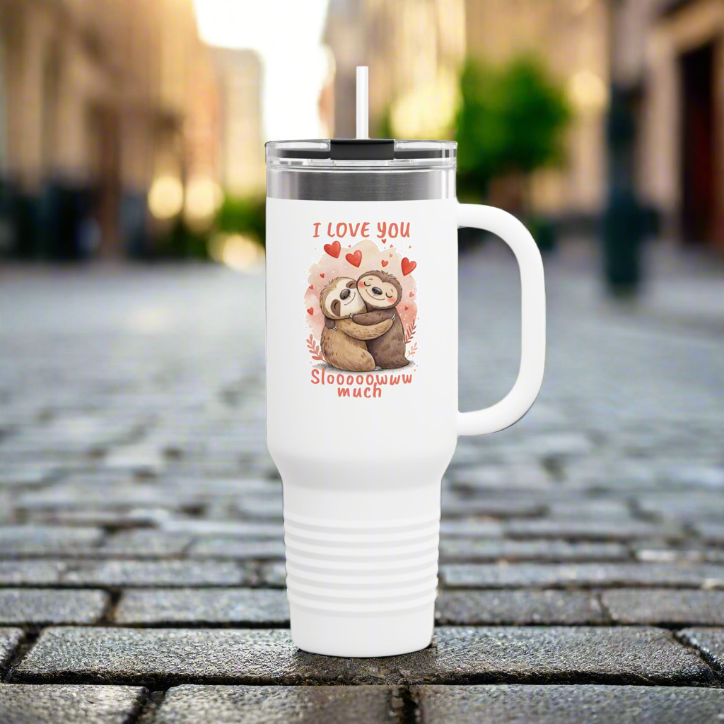 Cute Sloth Insulated Travel Mug - 40oz - Perfect Gift for Love & Adventure