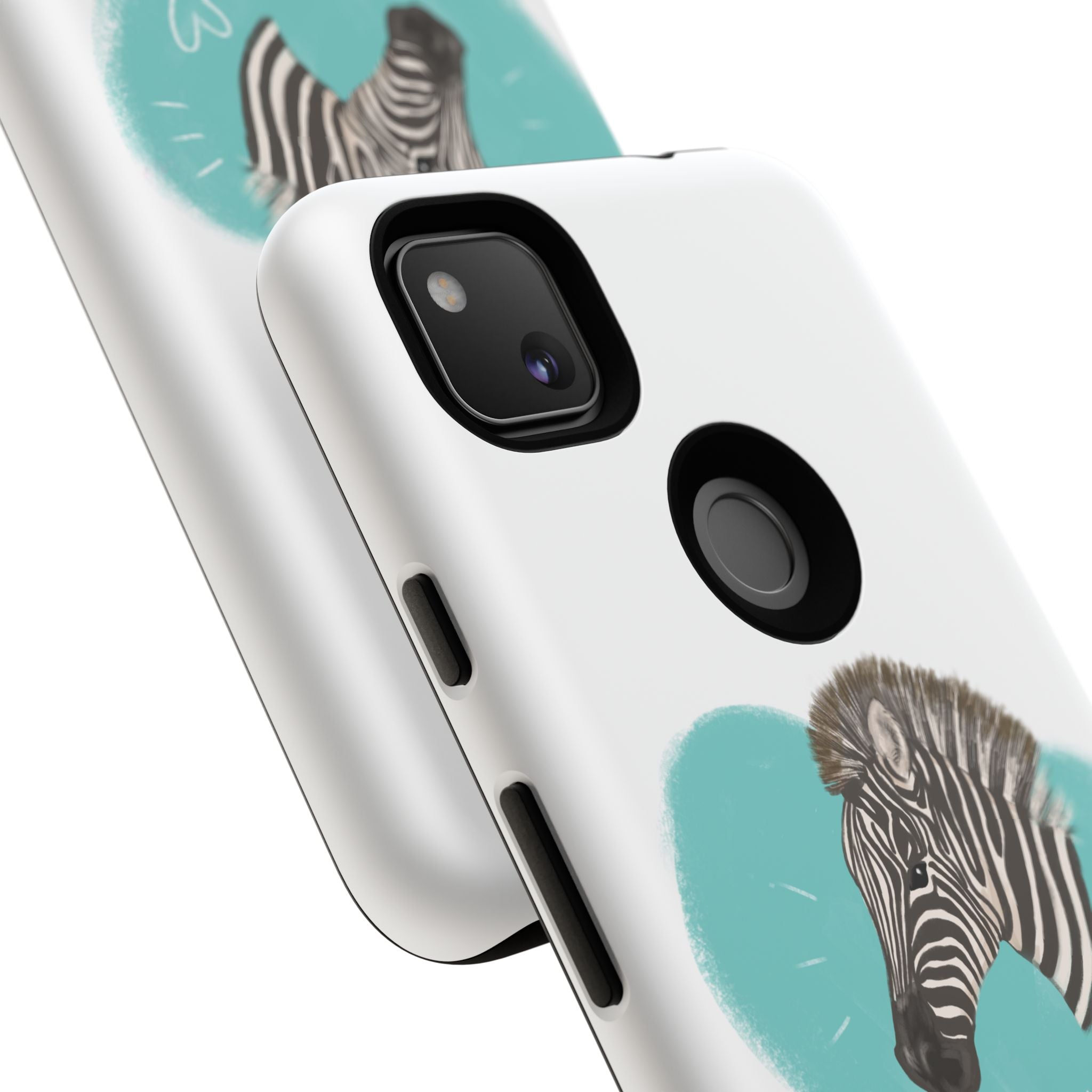 A zebra adorned with the word "Marty" creatively integrated into its stripes at Ocoee Riverside Farm Phone Case