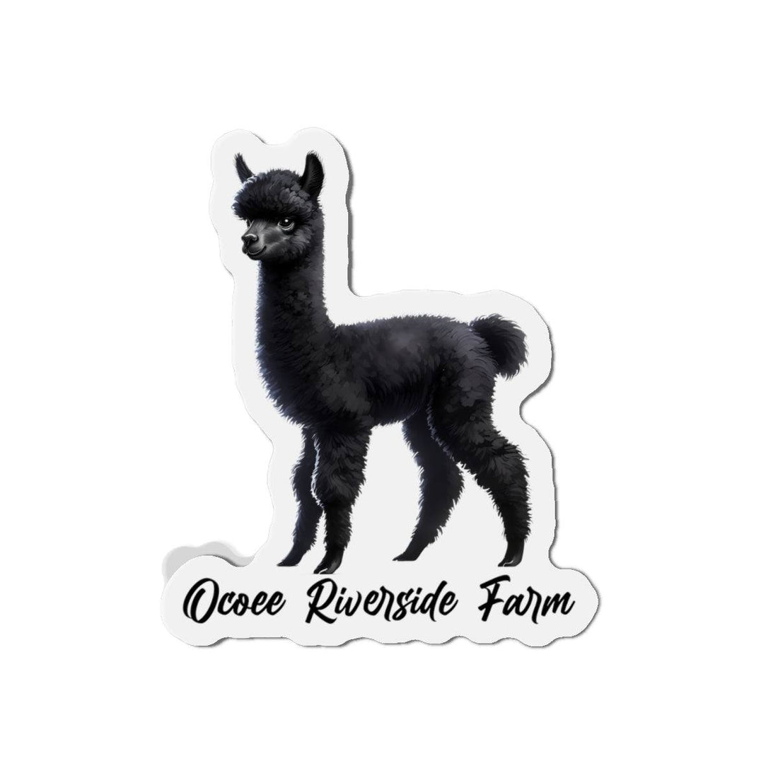 Black Alpaca Die-Cut Magnet 