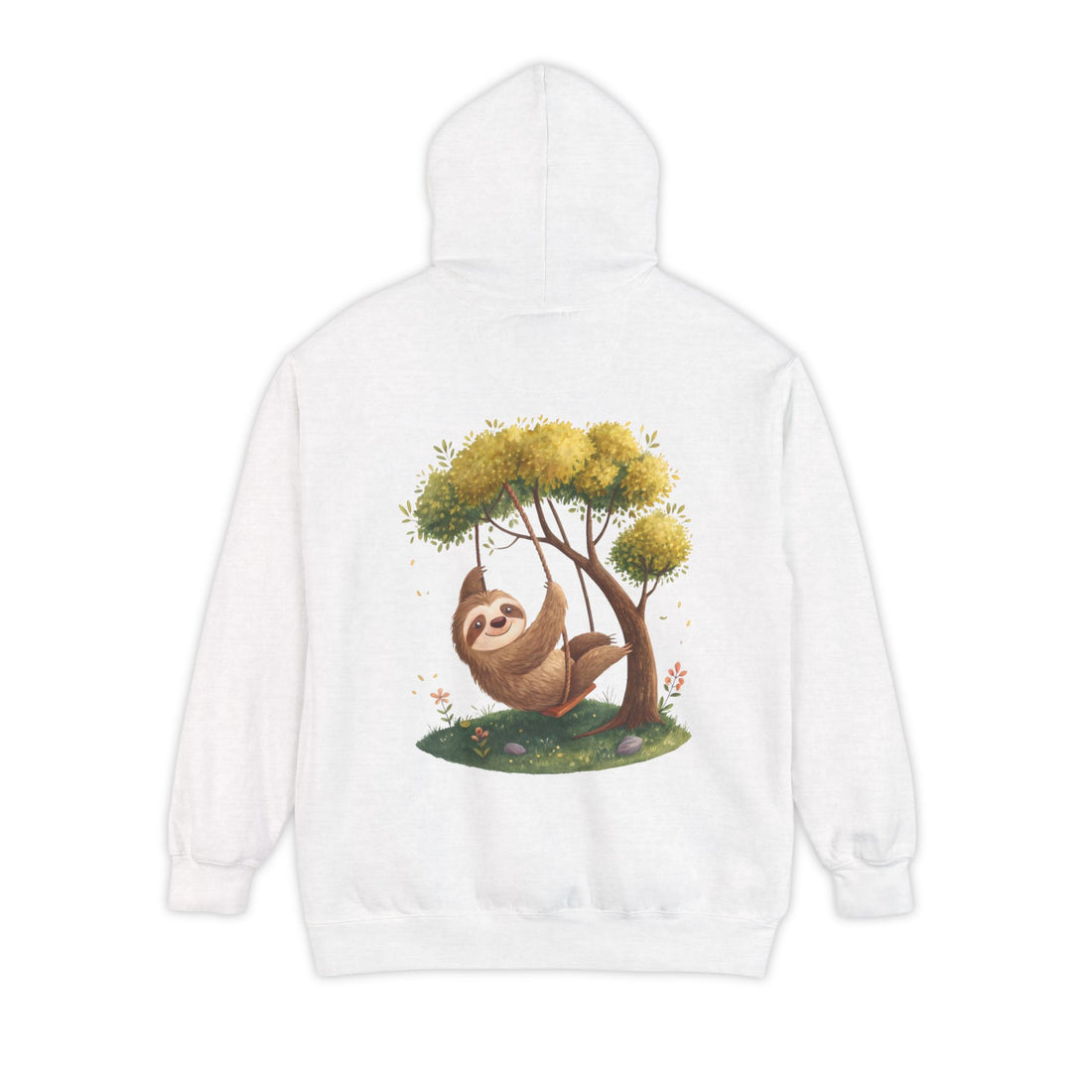 Cute Sloth Garment-Dyed Hoodie for Nature Lovers