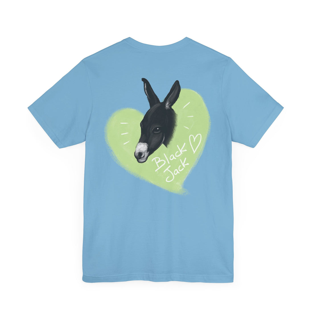A donkey featuring the words "Black Jack" prominently displayed on its side at Ocoee Riverside Farm T-Shirt