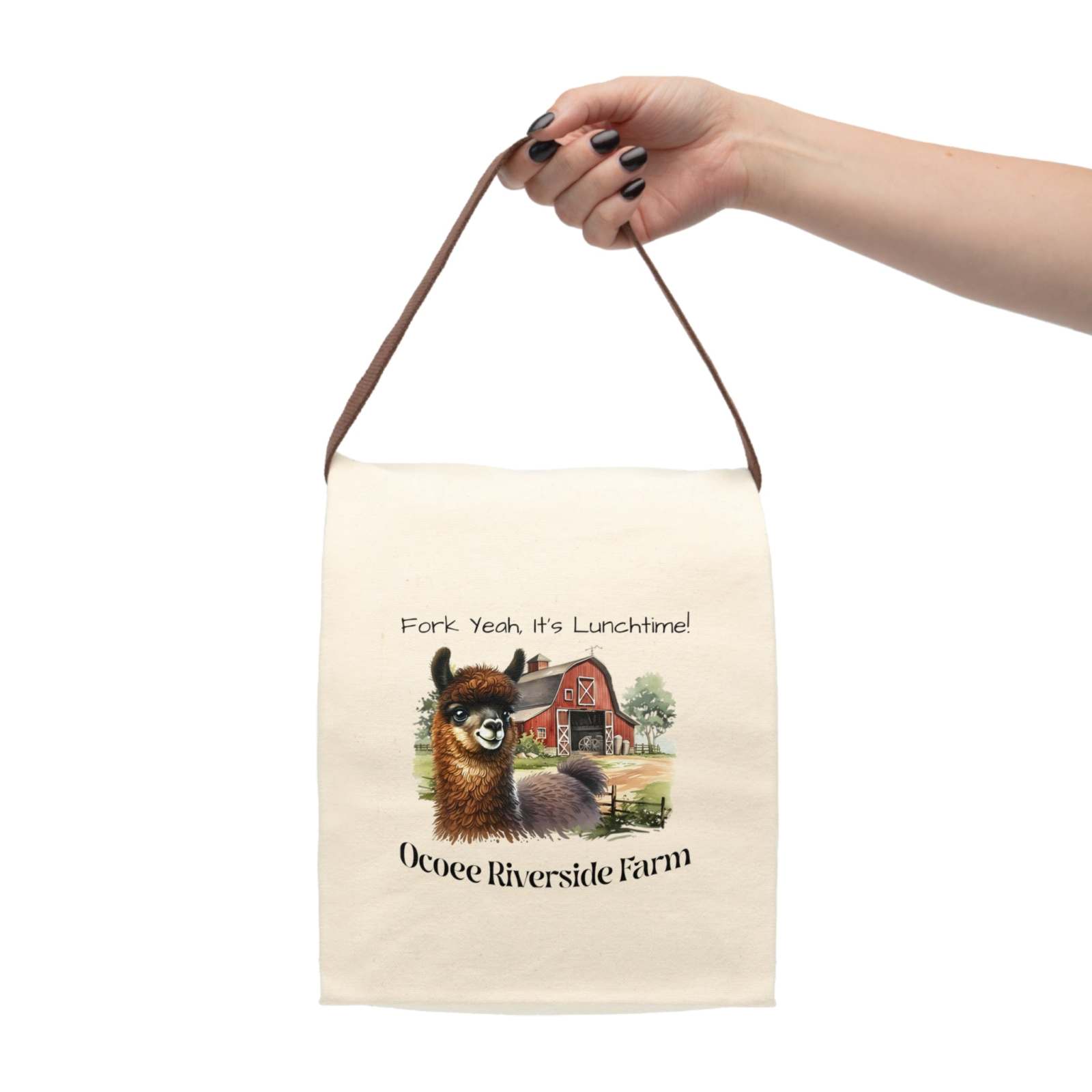 Funny Llama Canvas Lunch Bag