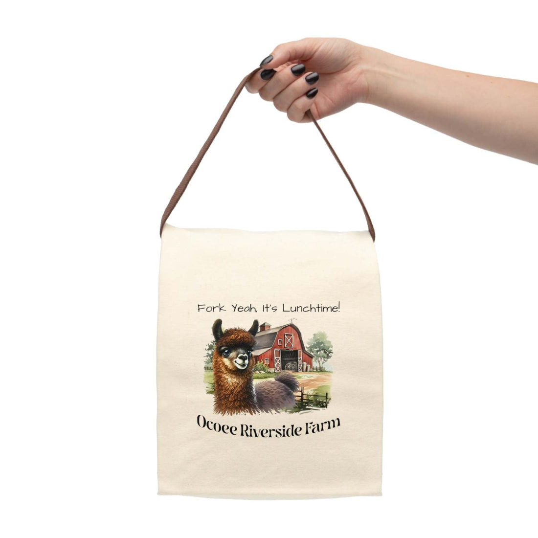 Funny Llama Canvas Lunch Bag