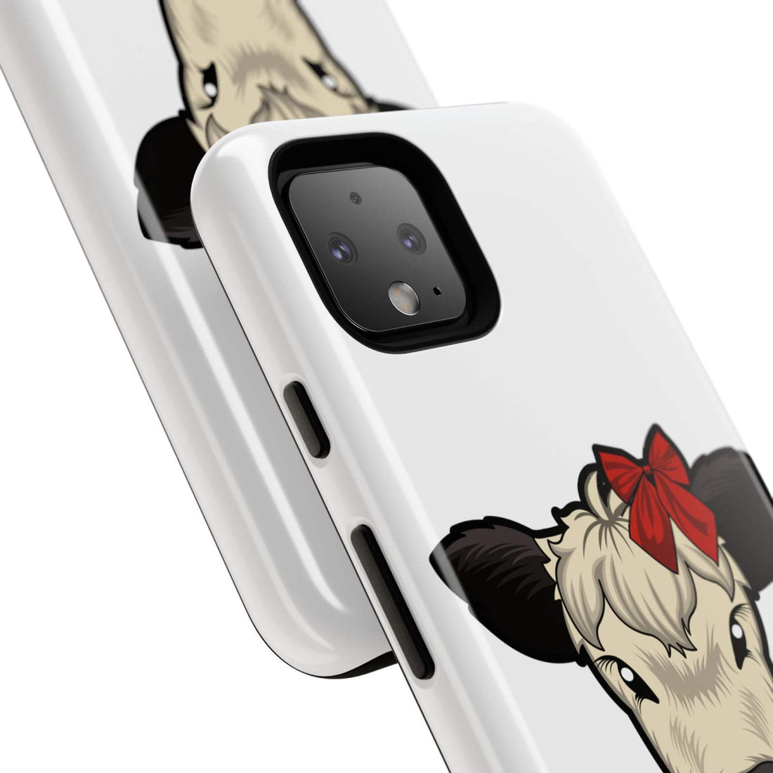 Farmhouse Chic Phone Case featuring Dolly the Cow with Red Bow.