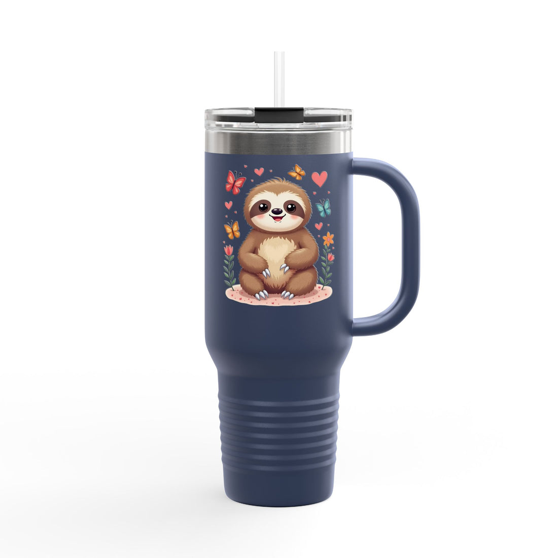 Cute Sloth Insulated Travel Mug - 40oz with Straw | Perfect Gift for Nature Lovers & Adventurers