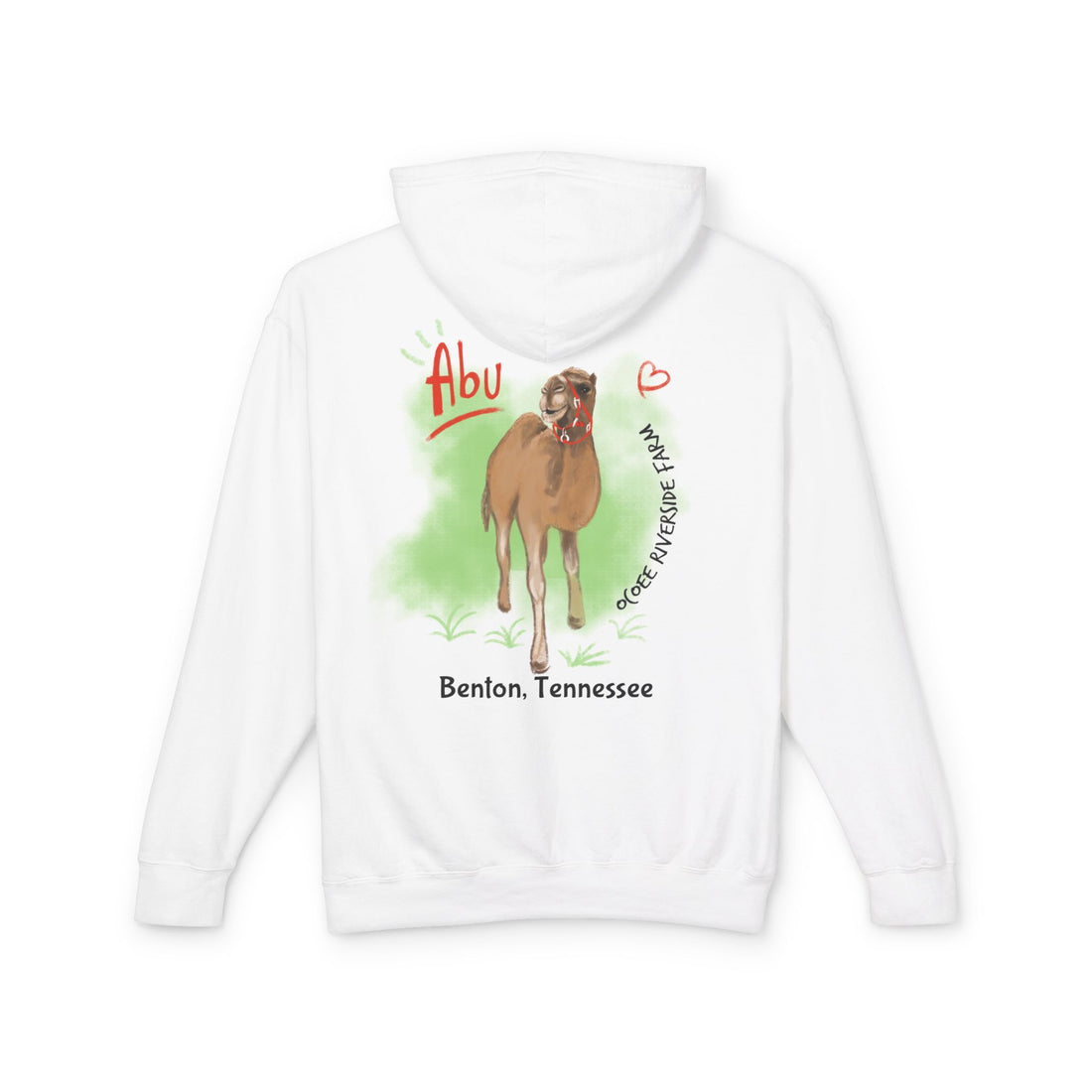 Unisex Lightweight Hooded Sweatshirt - Ocoee Riverside Farm Cute Camel