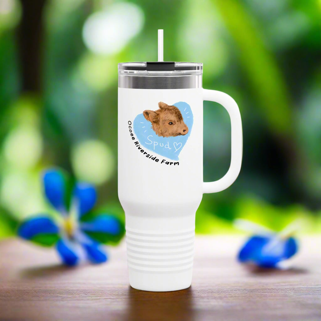 Cute Cow Insulated Travel Mug - 40oz - Perfect for Adventure Lovers!