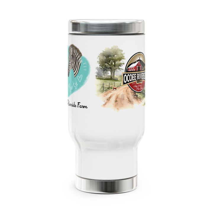 Personalized Stainless Steel Travel Mug - Farm Animal Design, 14oz