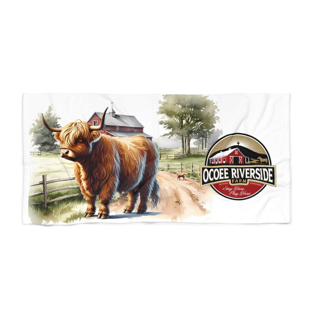 Ocoee Riverside Farm Scottish Highland Beach Towel