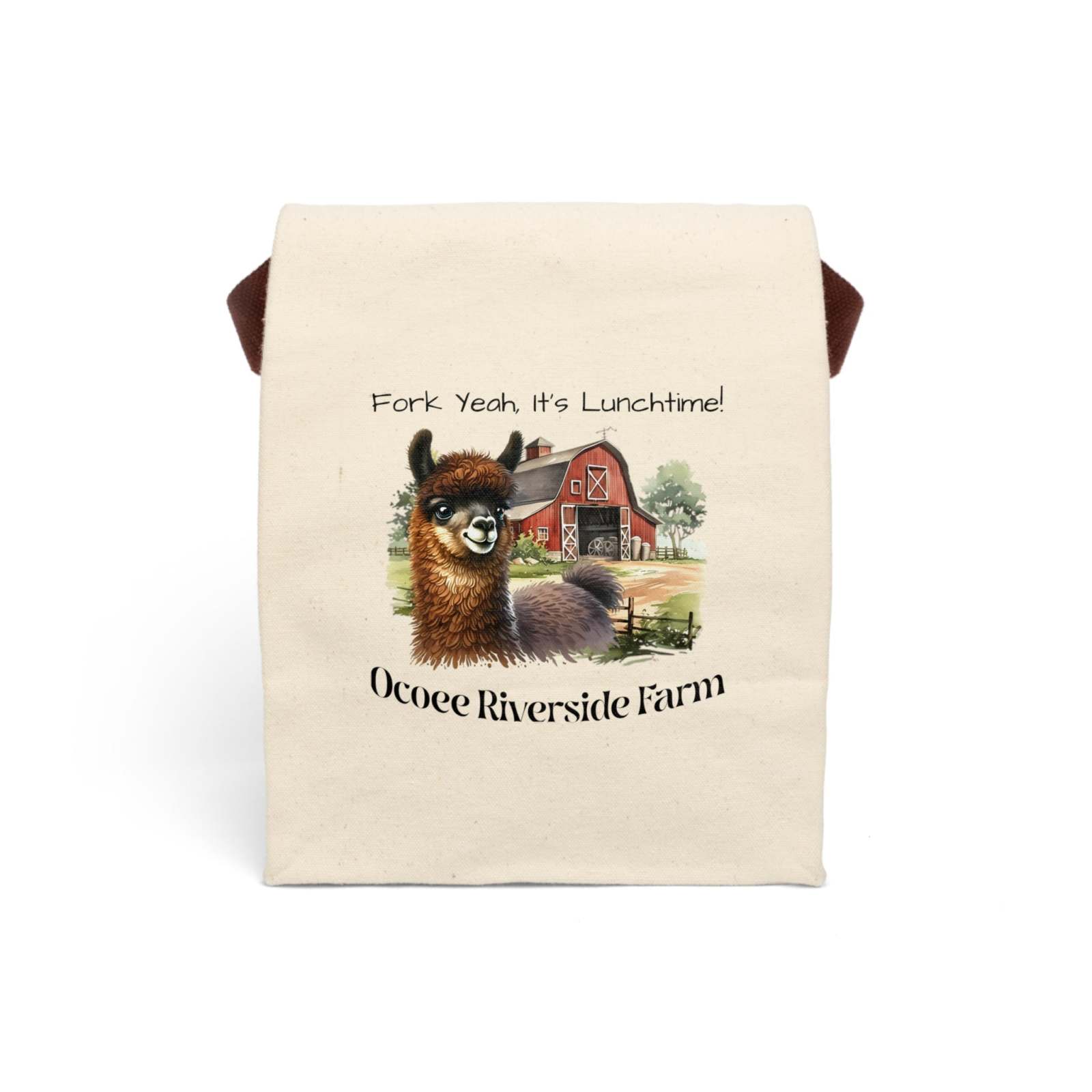 Funny Llama Canvas Lunch Bag