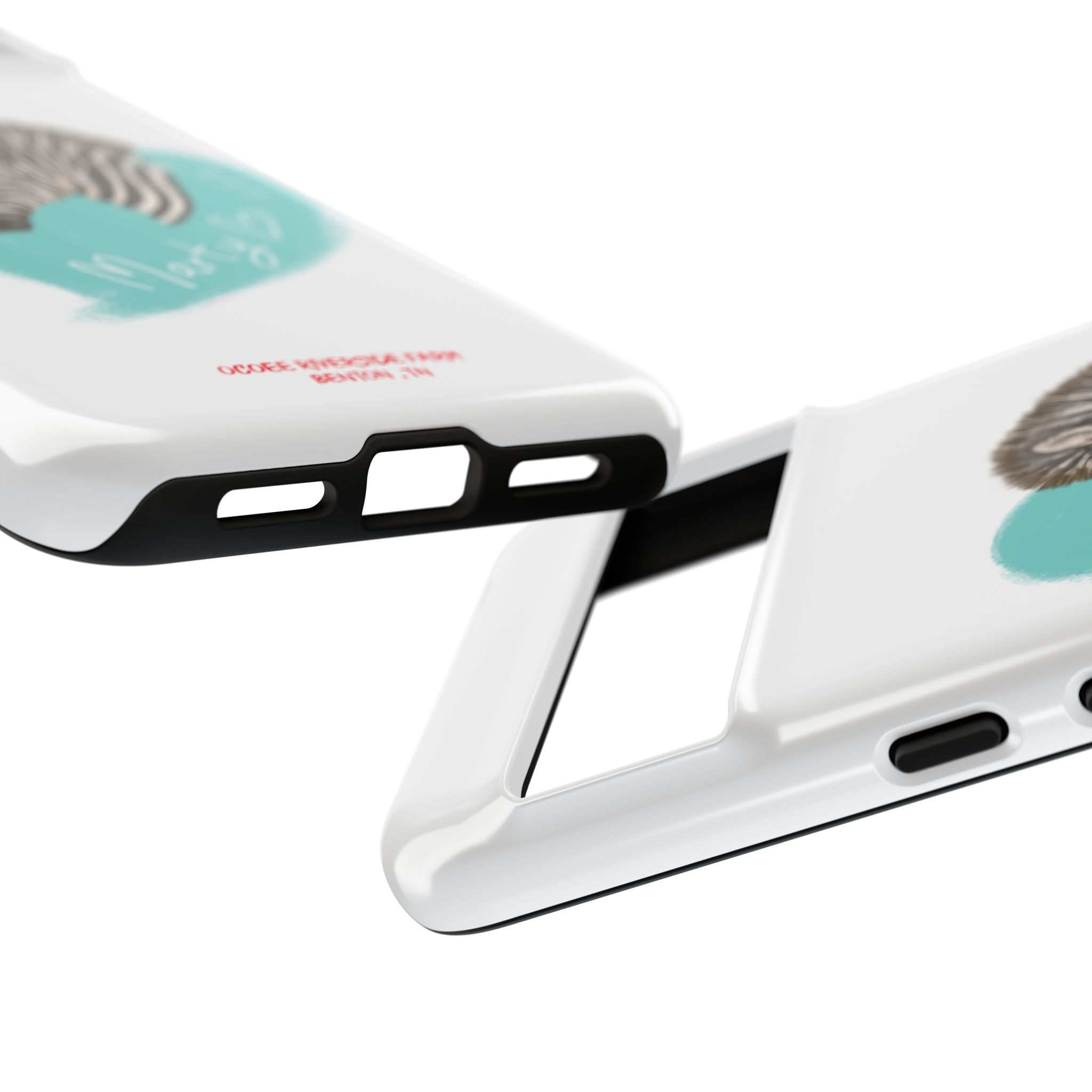 A zebra adorned with the word "Marty" creatively integrated into its stripes at Ocoee Riverside Farm Phone Case