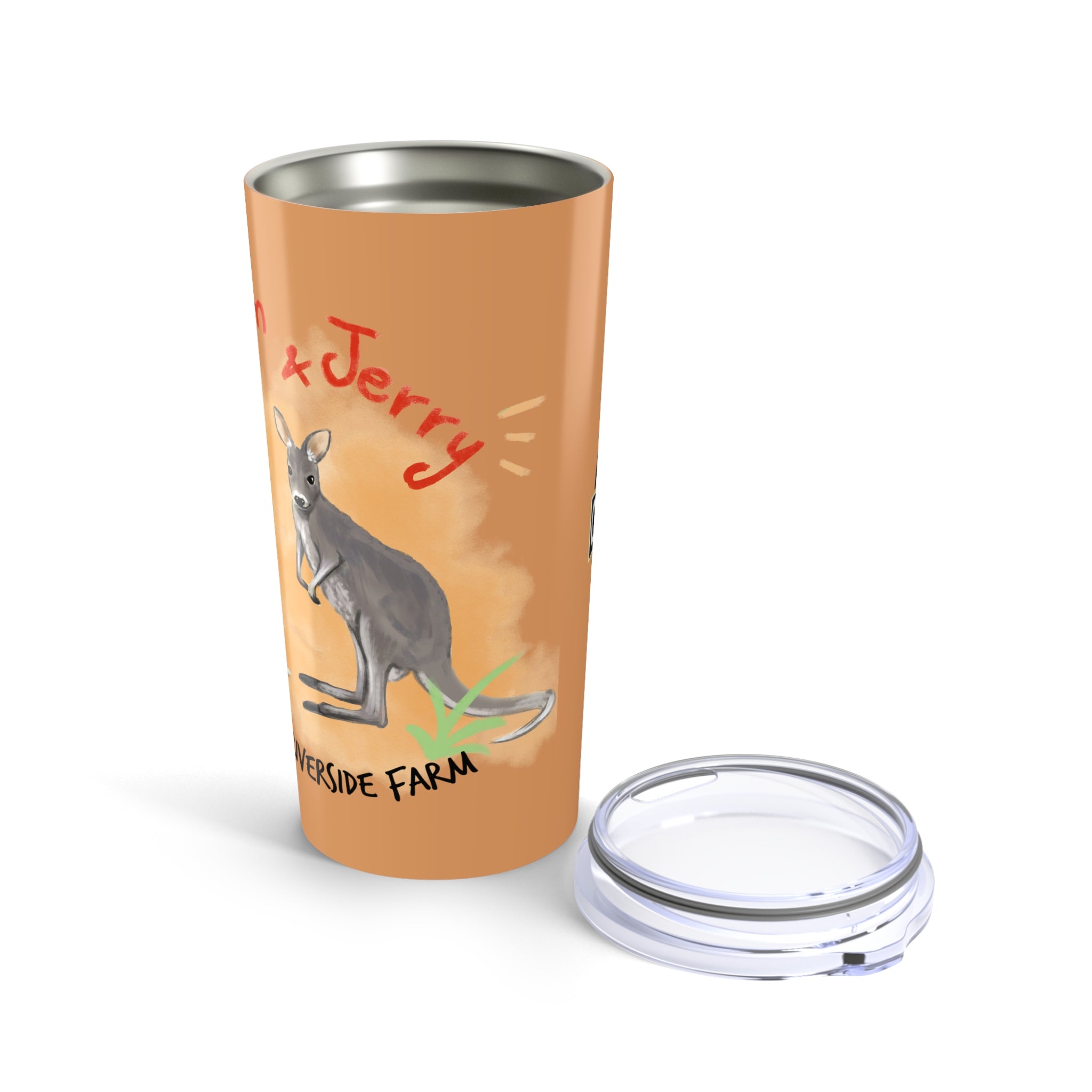 Custom 20oz Tumbler - Riverside Farm Kangaroo Design