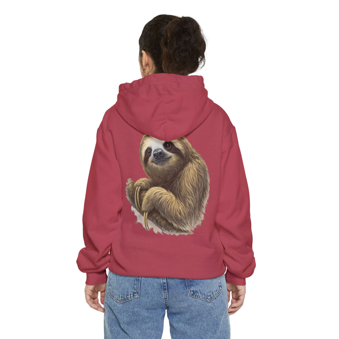Cozy Sloth Hoodie - Unisex Garment-Dyed Sweatshirt for Nature Lovers