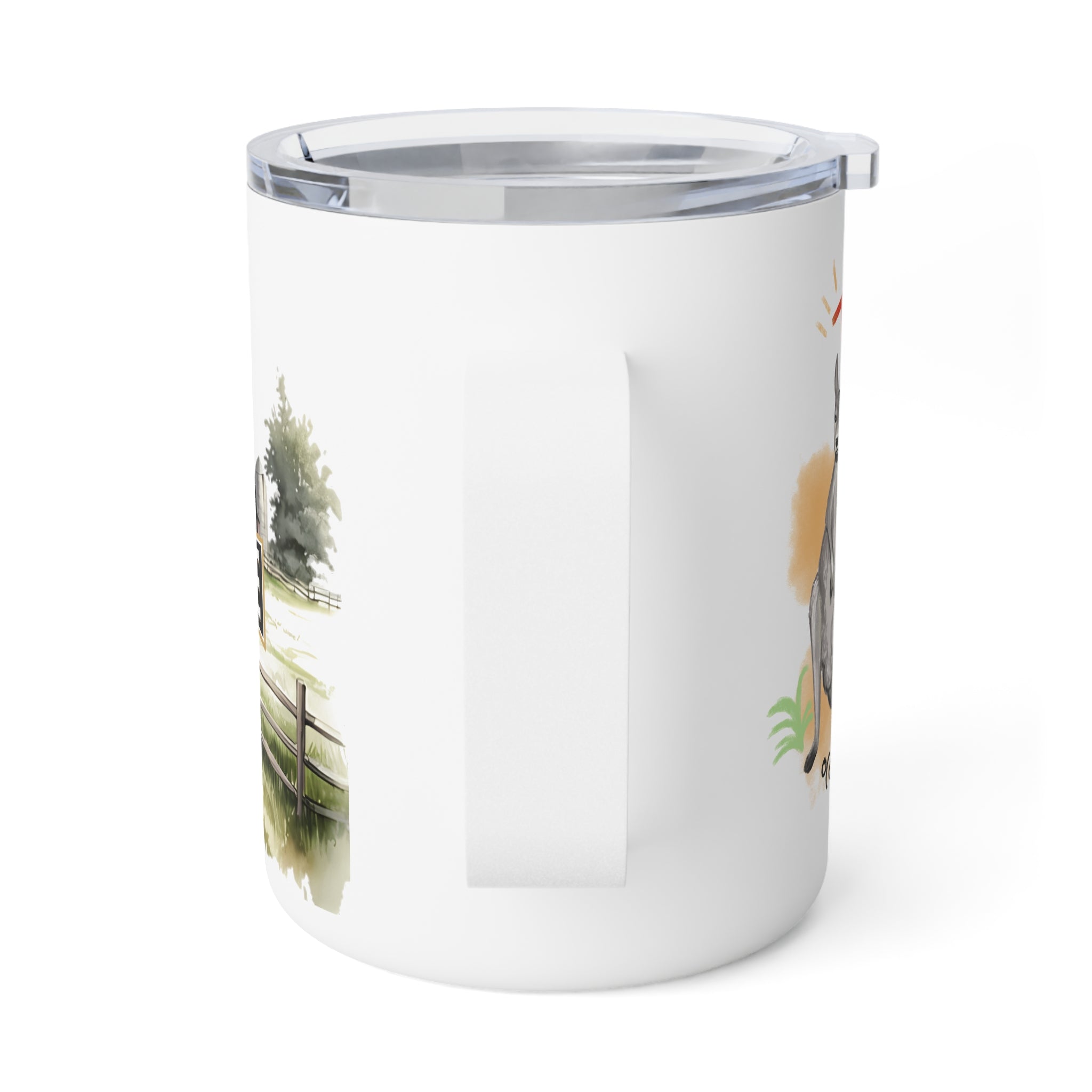 Rustic Farmhouse Insulated Coffee Mug - 10oz with Whimsical Artwork
