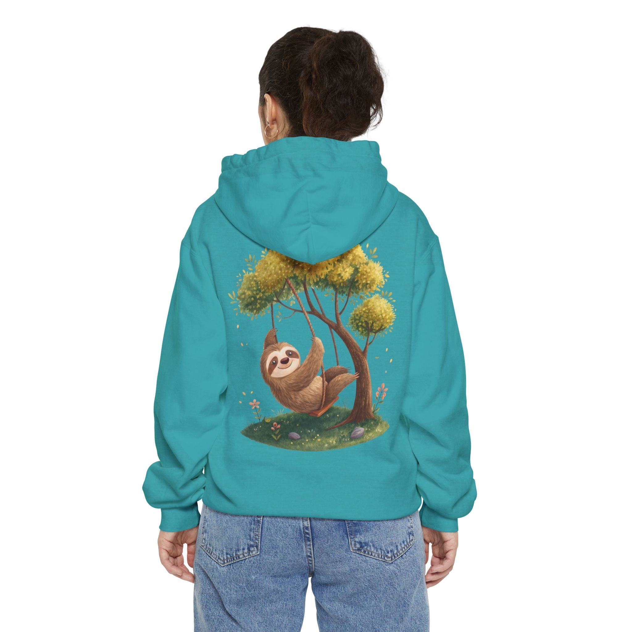 Cute Sloth Garment-Dyed Hoodie