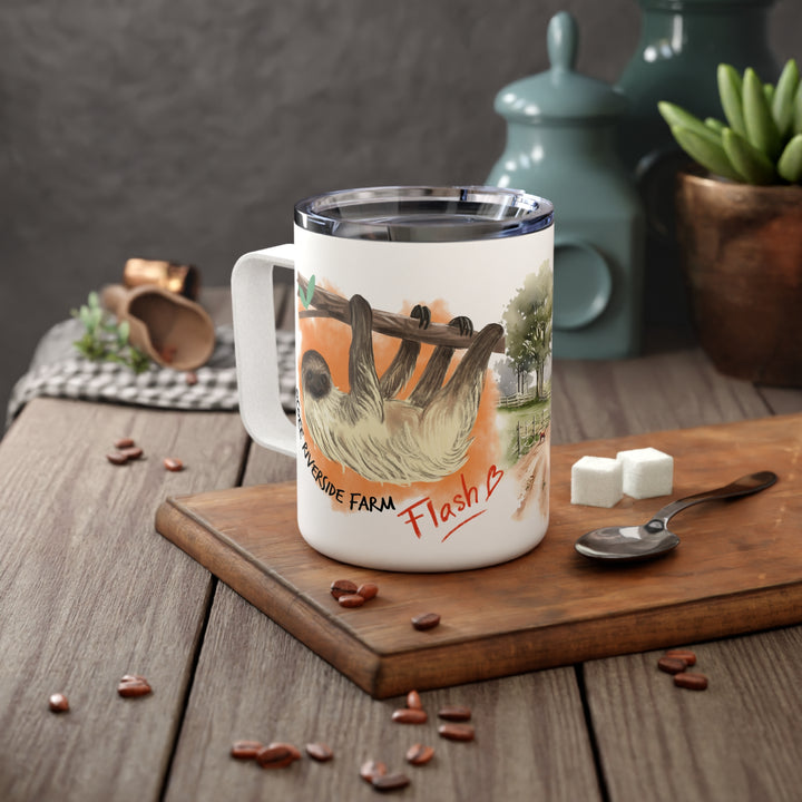 Rustic Farmhouse Insulated Coffee Mug - 10oz with Whimsical Artwork