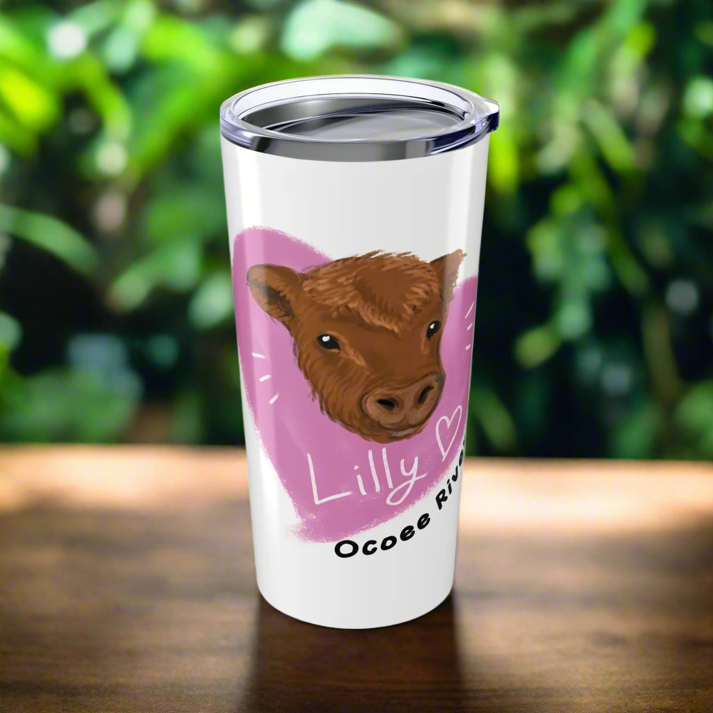 Custom 20oz Tumbler - Riverside Farm Cute Cow Design