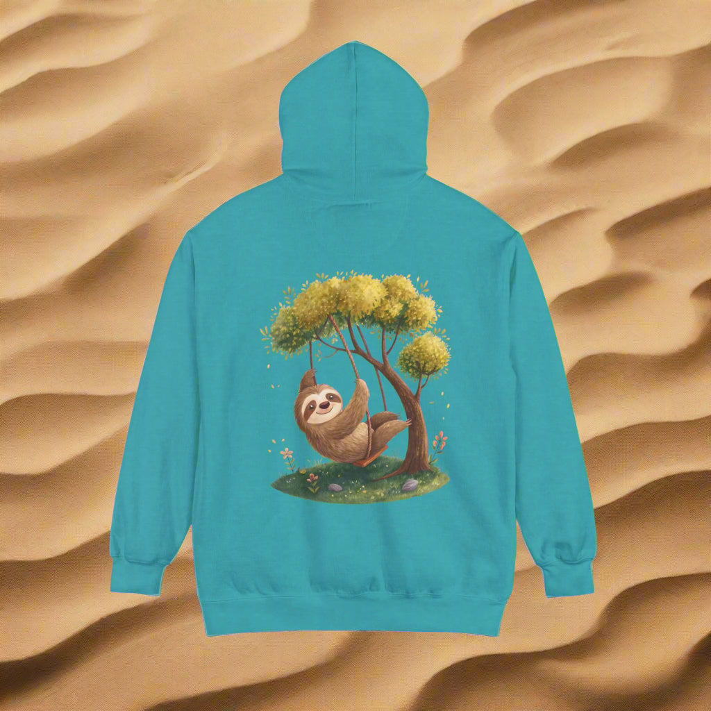 Cute Sloth Garment-Dyed Hoodie for Nature Lovers