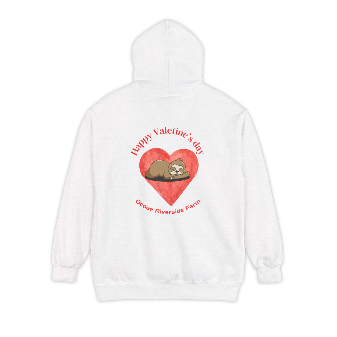 Valentine's Day Unisex Garment-Dyed Hoodie with Cute Sloth Design