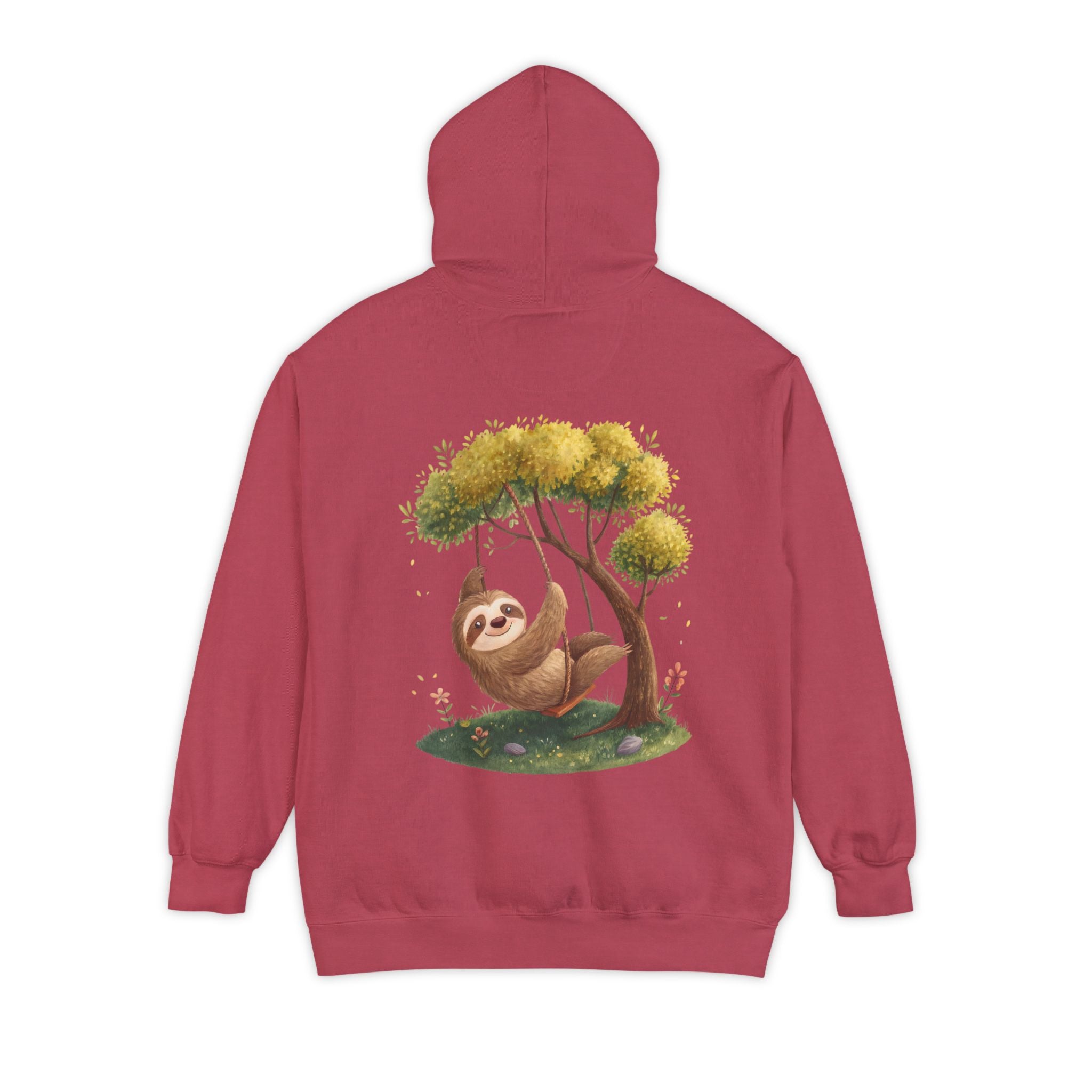 Cute Sloth Garment-Dyed Hoodie for Nature Lovers