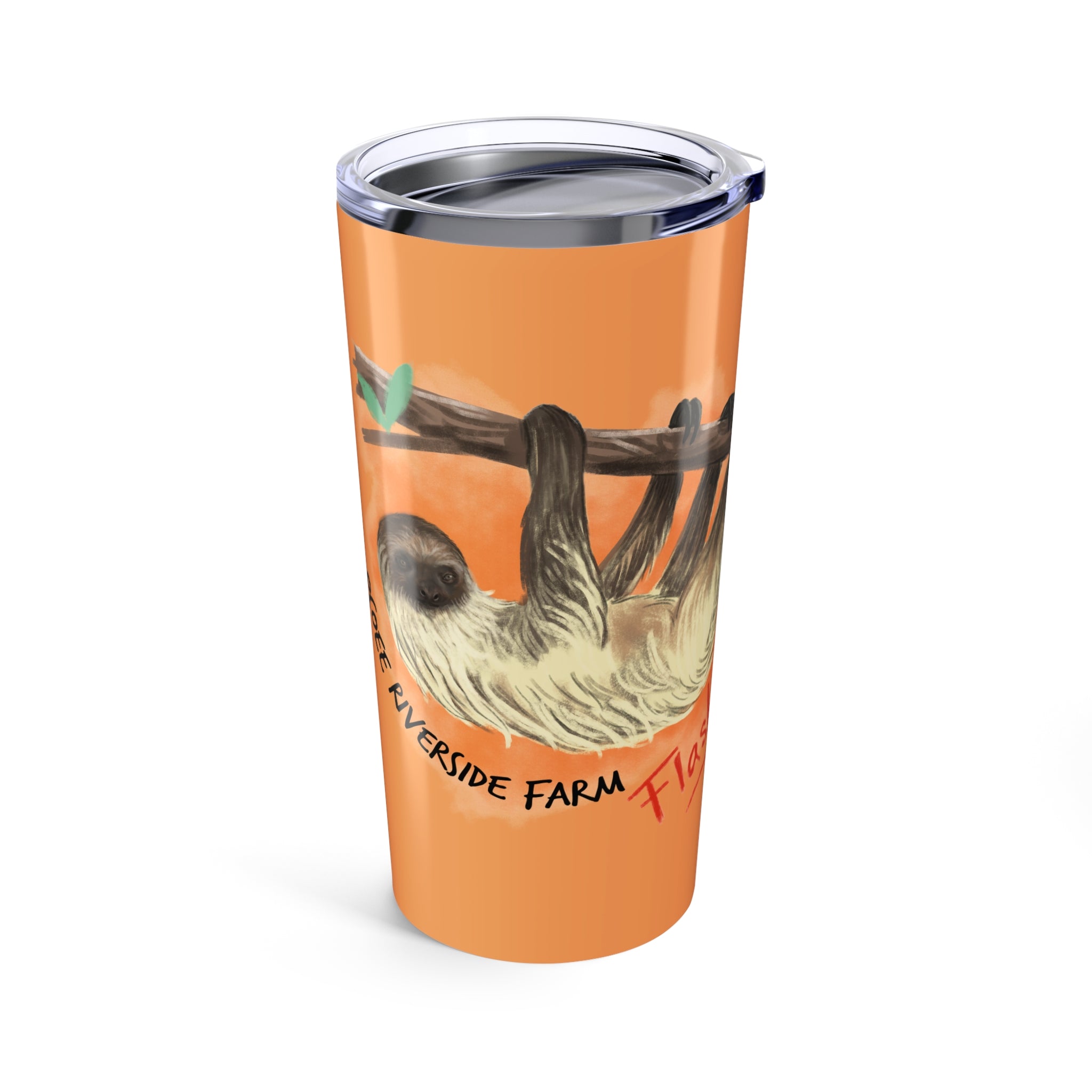 Custom 20oz Tumbler - Riverside Farm Sloth Design