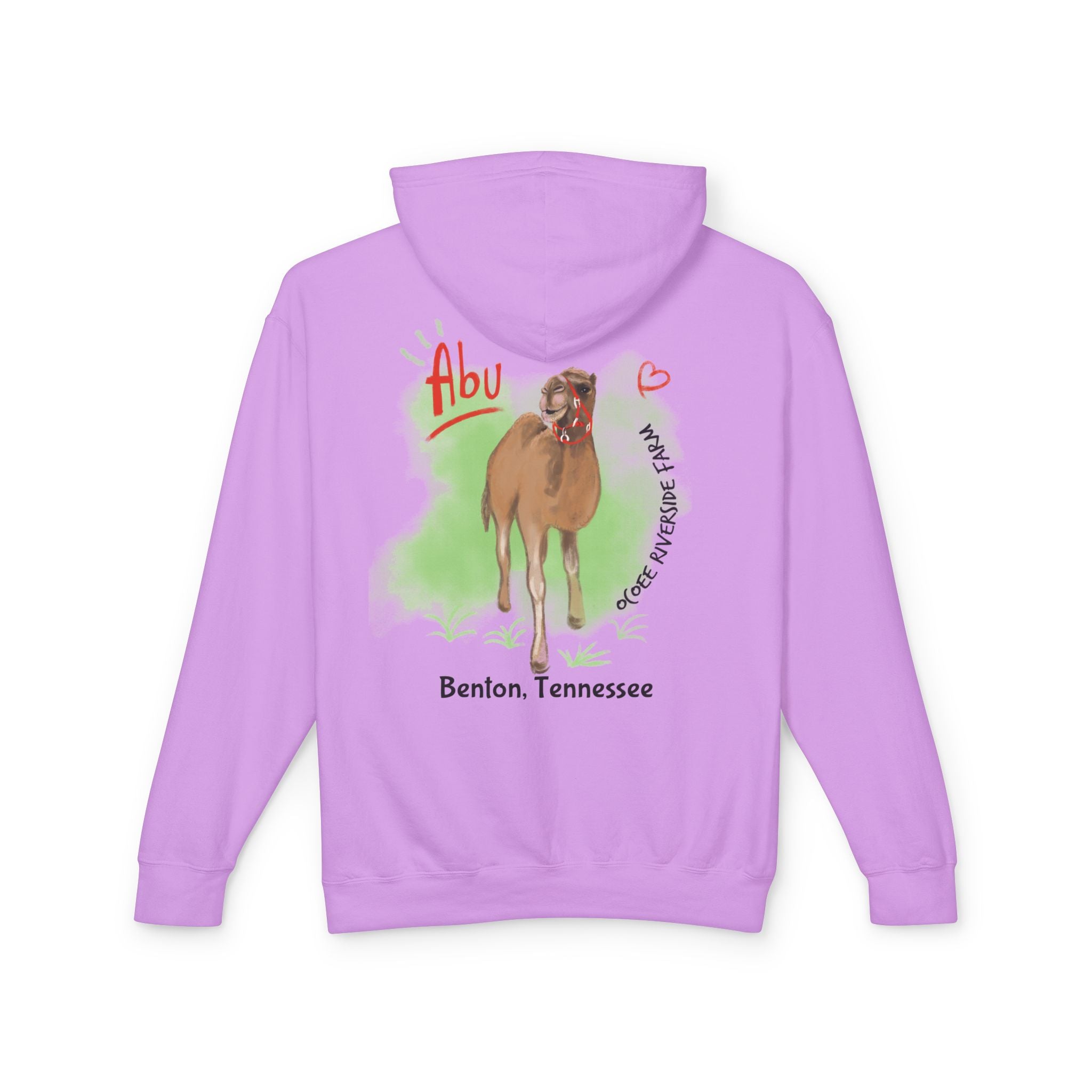Unisex Lightweight Hooded Sweatshirt - Ocoee Riverside Farm Cute Camel