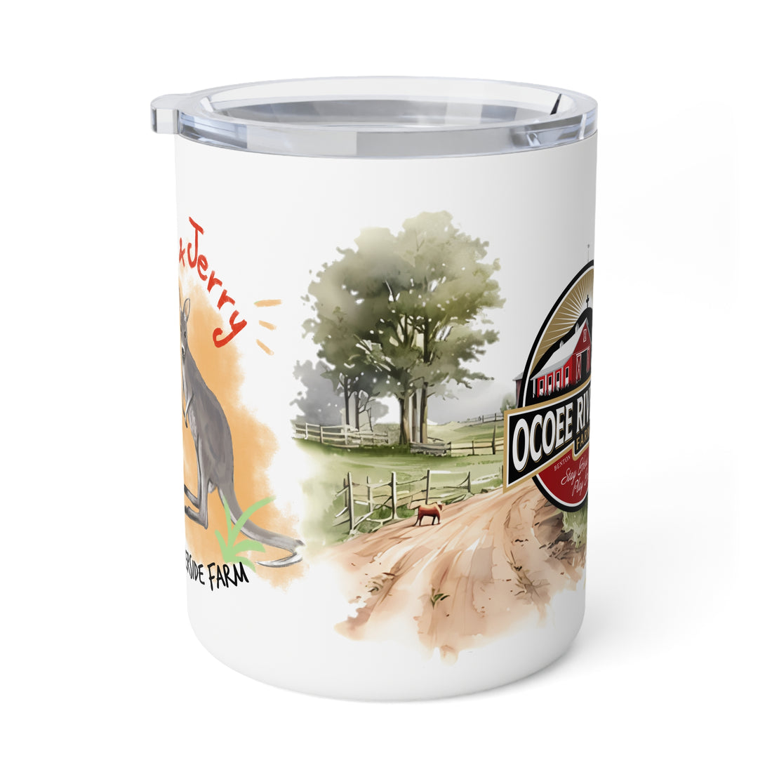 Rustic Farmhouse Insulated Coffee Mug - 10oz with Whimsical Artwork