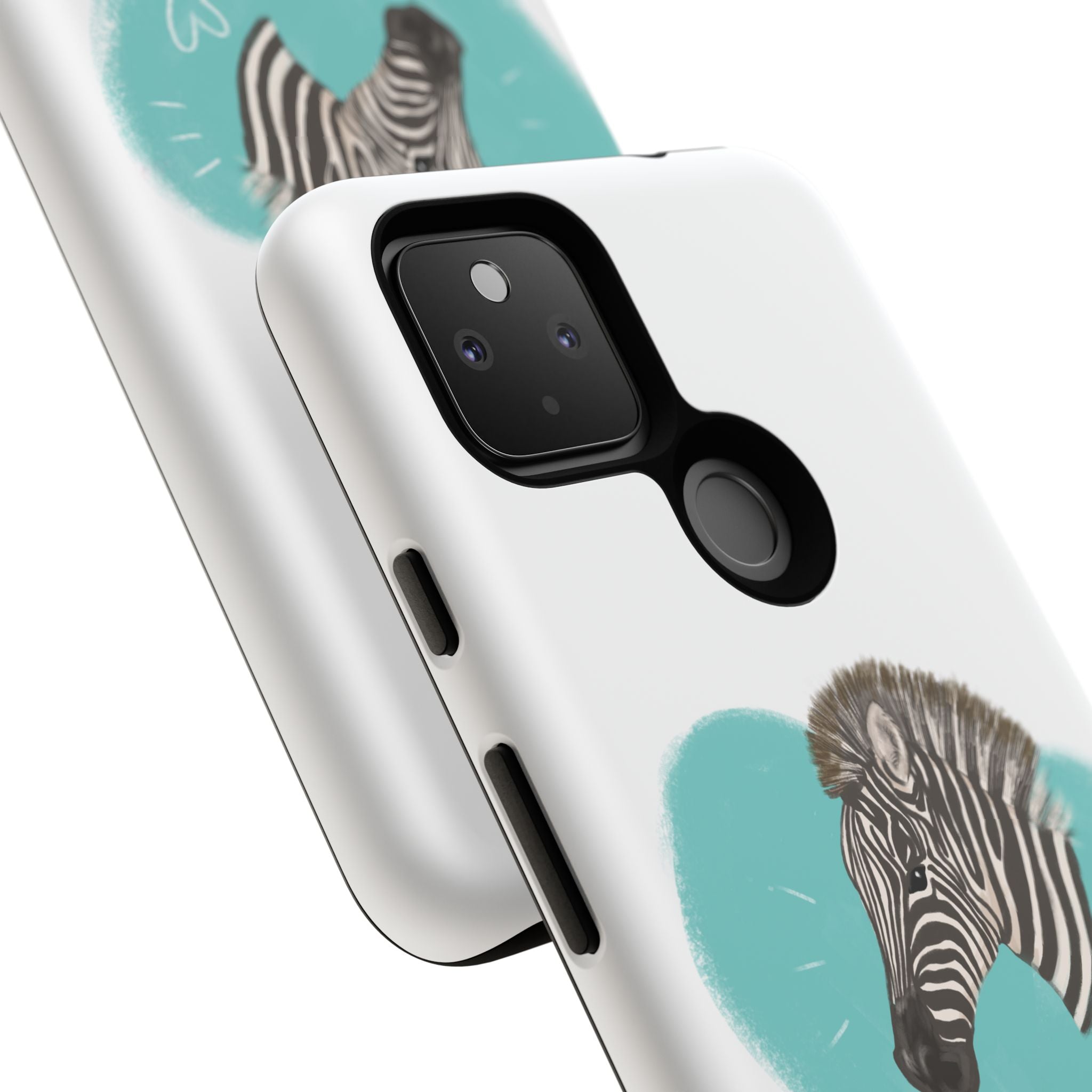 A zebra adorned with the word "Marty" creatively integrated into its stripes at Ocoee Riverside Farm Phone Case