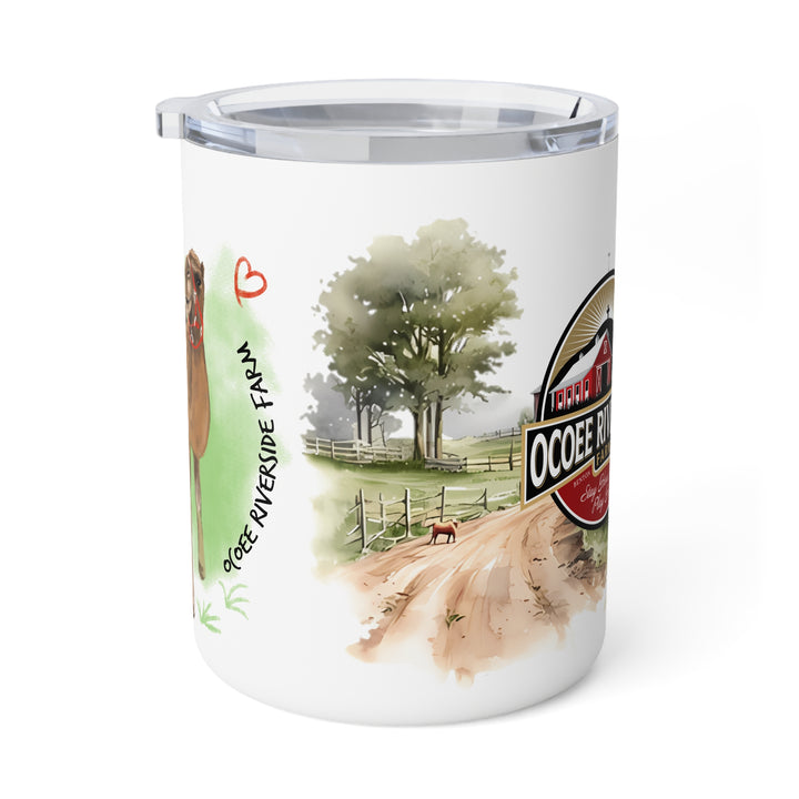 Rustic Farmhouse Insulated Coffee Mug - 10oz with Whimsical Artwork