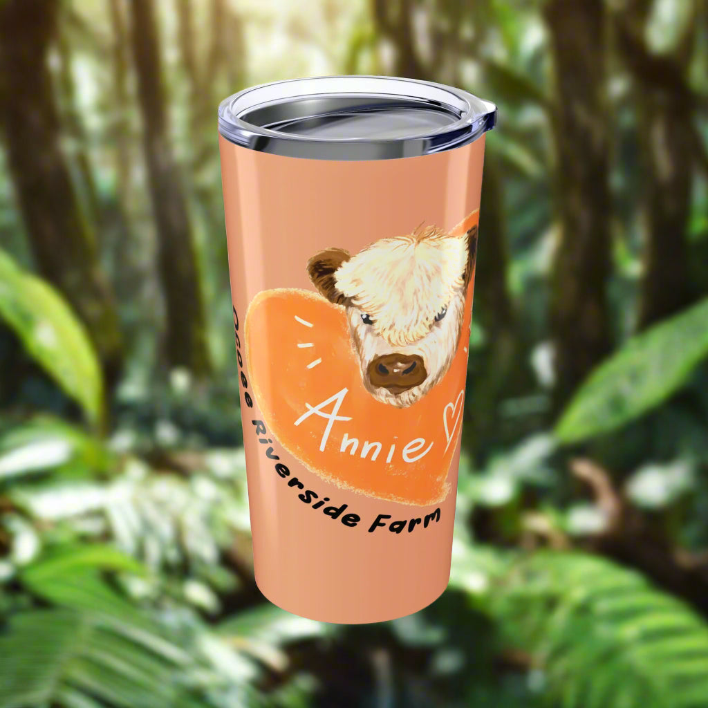 Custom 20oz Tumbler - Riverside Farm Cute Cow Design