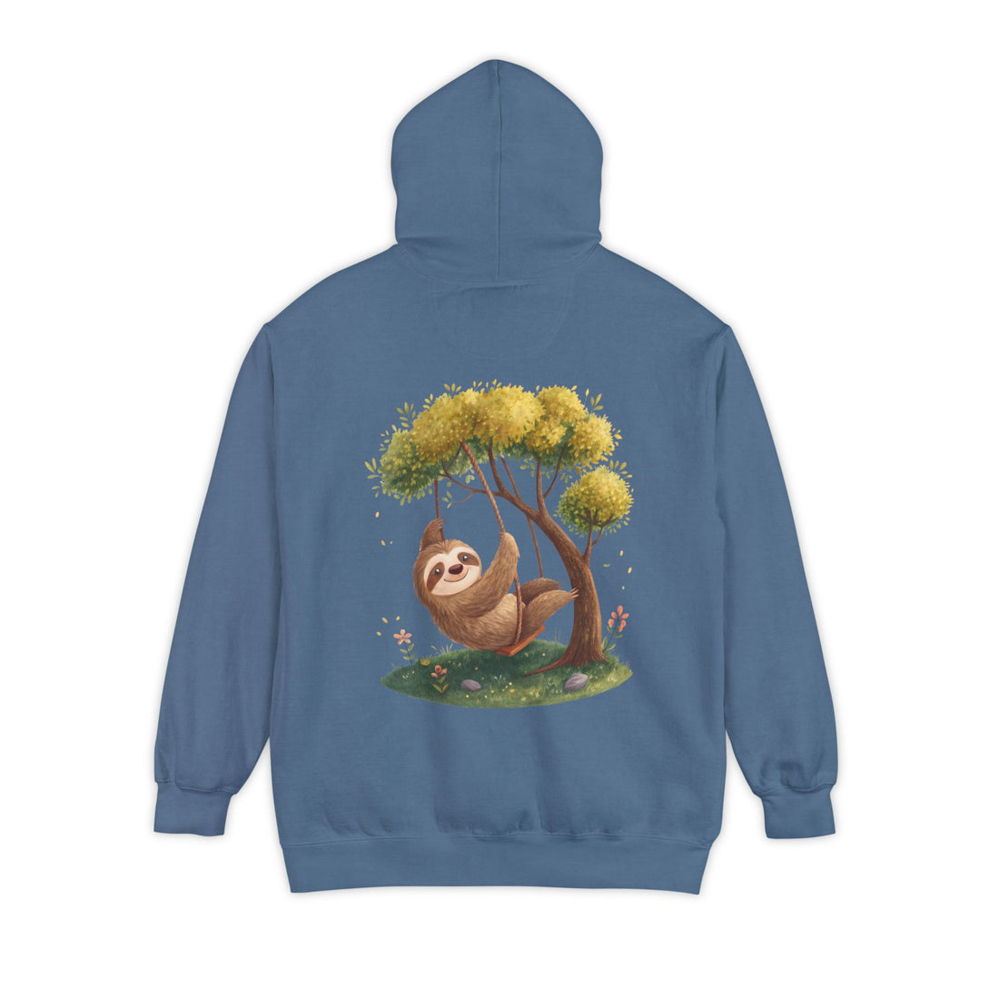 Cute Sloth Garment-Dyed Hoodie for Nature Lovers