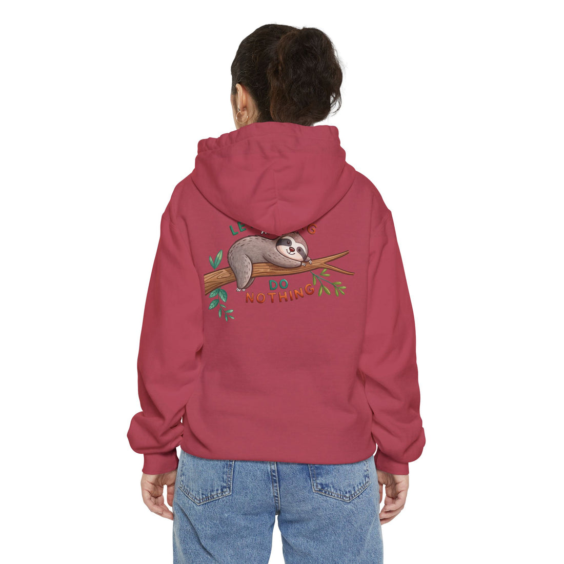 Unisex Hoodie - Let's Hang Sloth Design - Casual Comfort for Nature Lovers