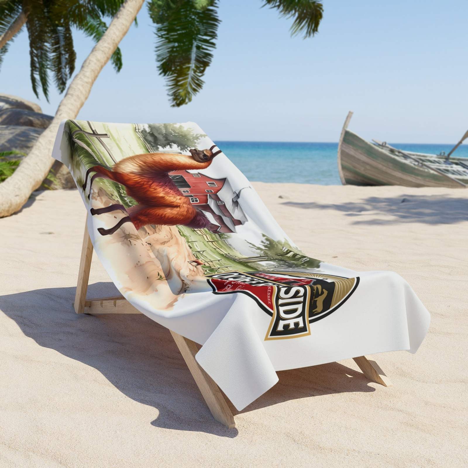 Ocoee Riverside Farm Llama Beach Towel