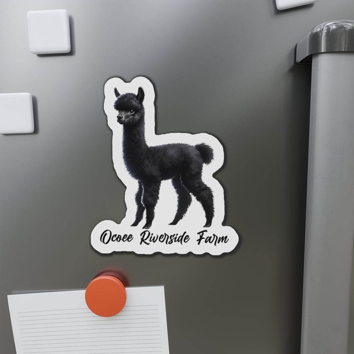 Black Alpaca Die-Cut Magnet 