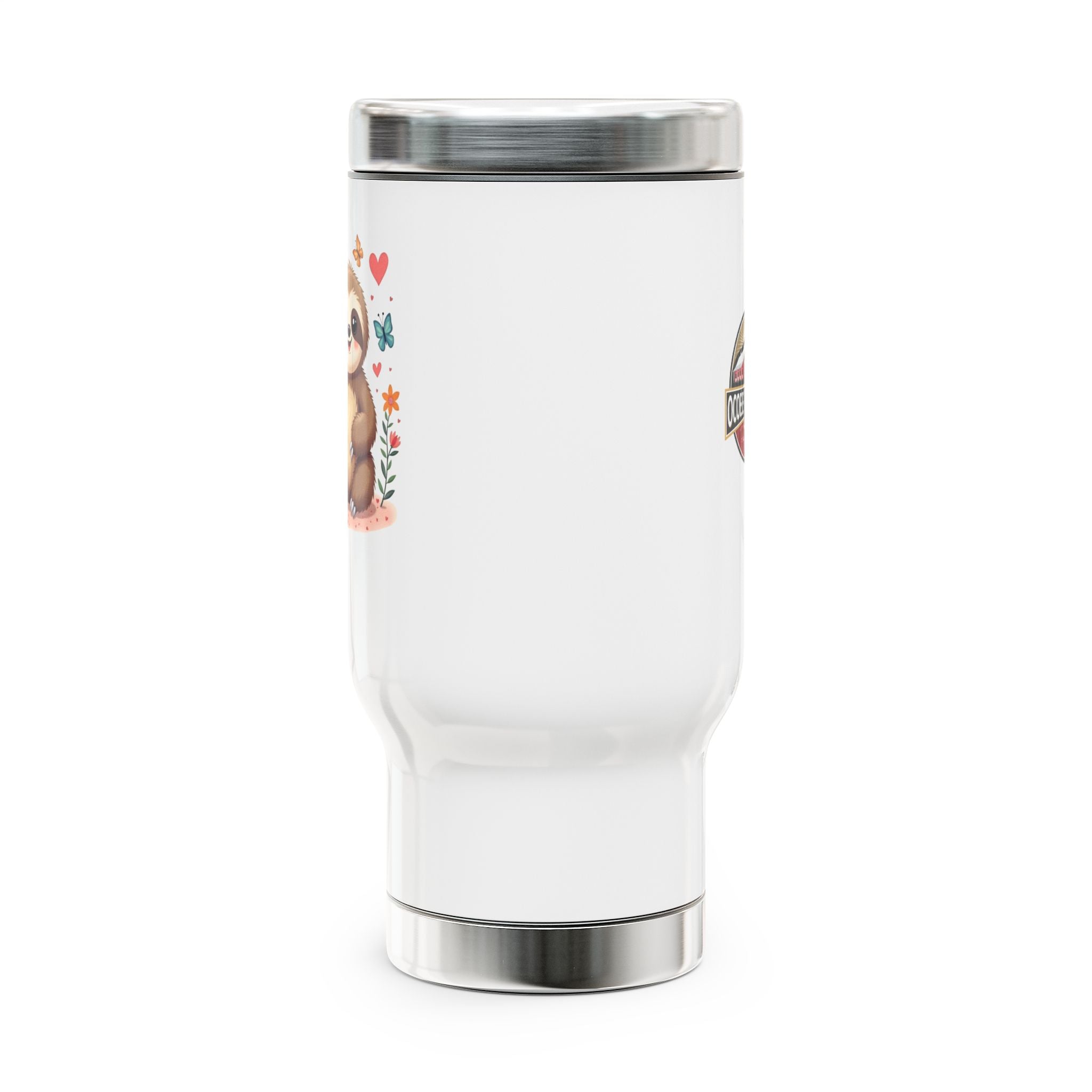 Cute Sloth Stainless Steel Travel Mug - 14oz Insulated Coffee Cup with Handle