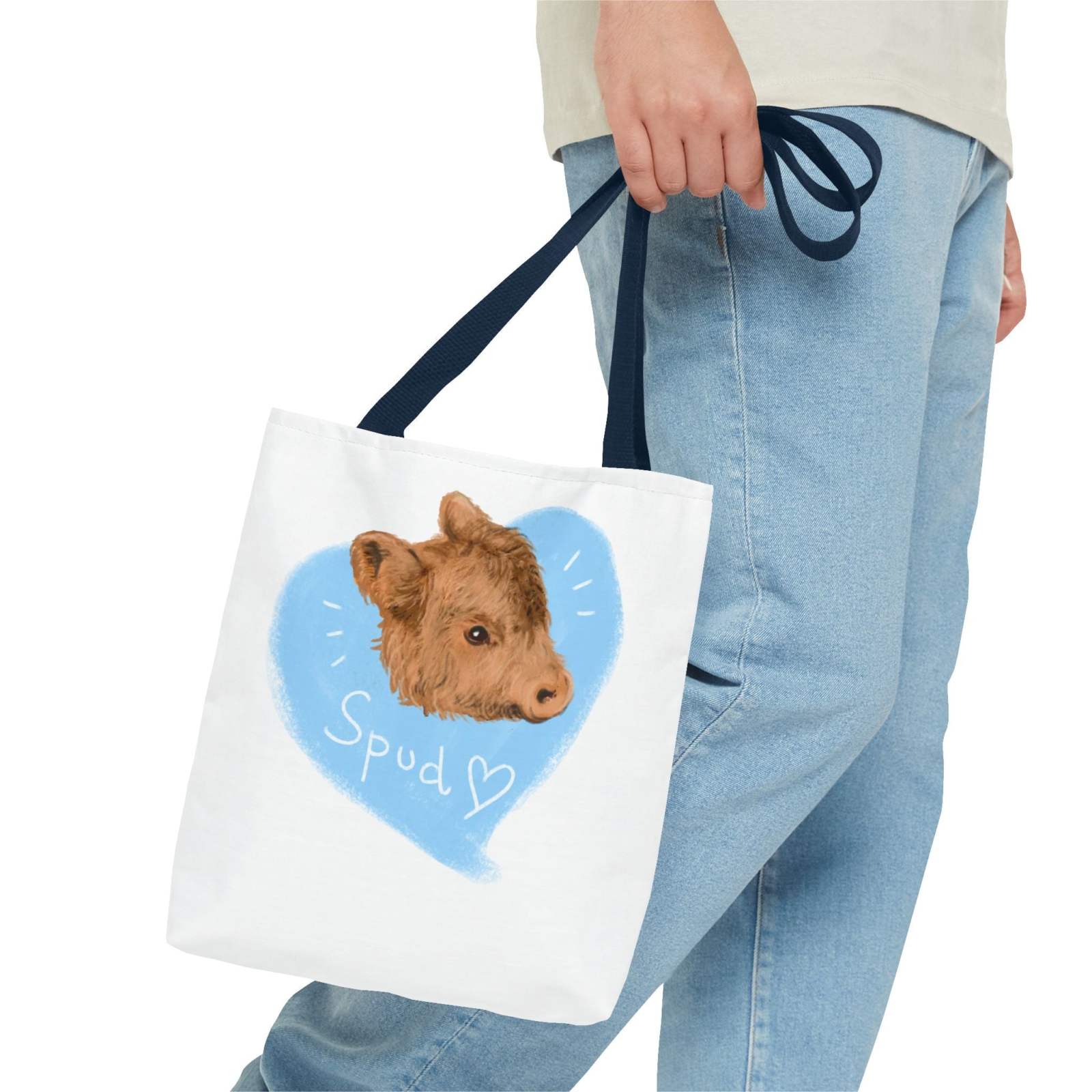 Adorable Spud Cow Tote Bag