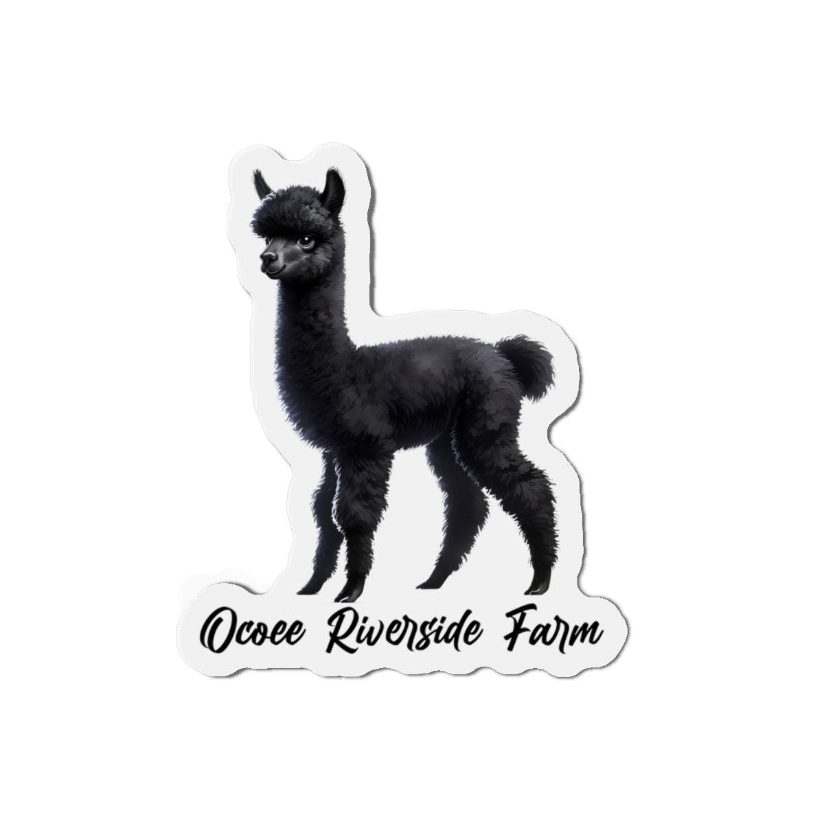 Black Alpaca Die-Cut Magnet 