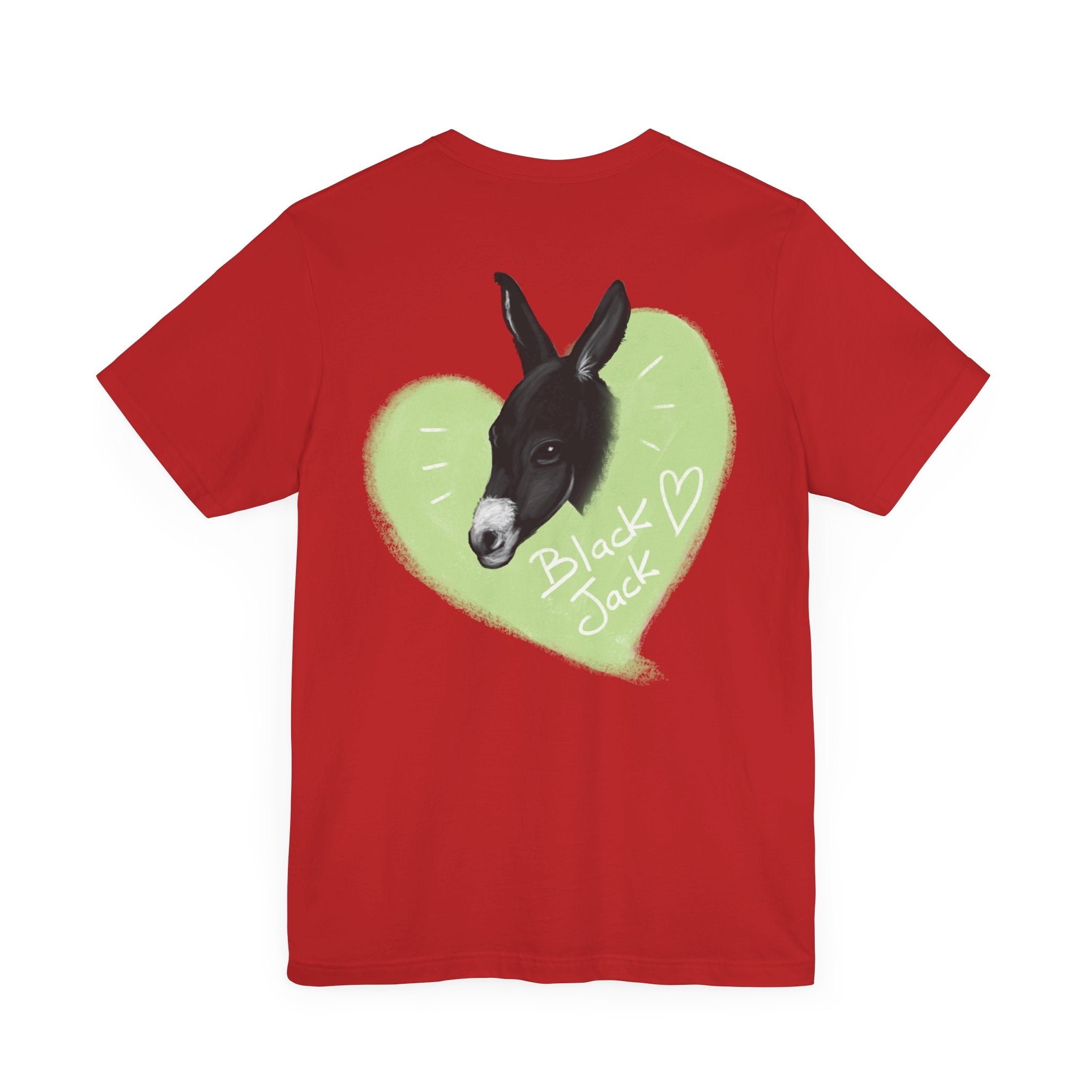 A donkey featuring the words "Black Jack" prominently displayed on its side at Ocoee Riverside Farm T-Shirt