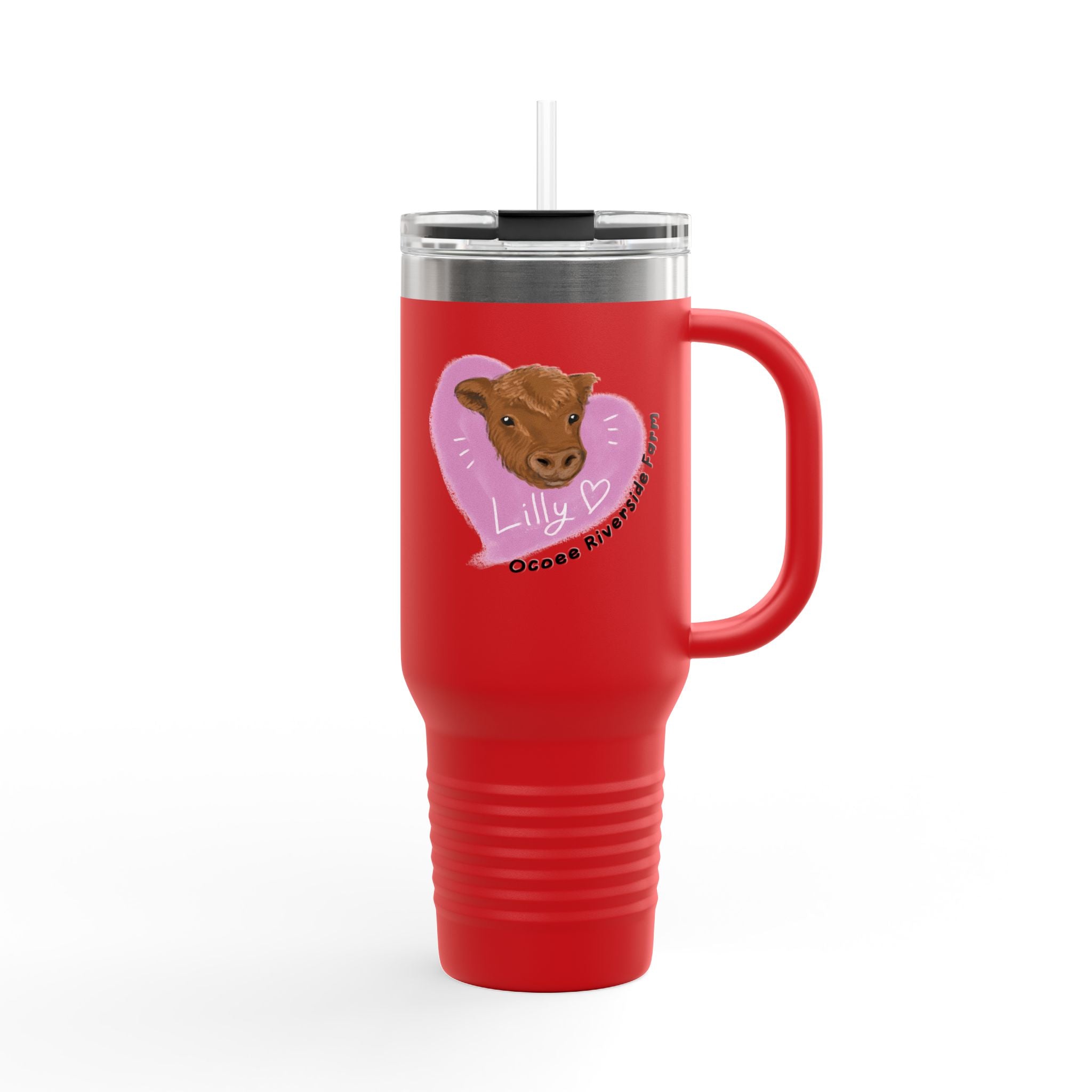 Cute Cow Insulated Travel Mug - 40oz - Perfect for Adventure Lovers!