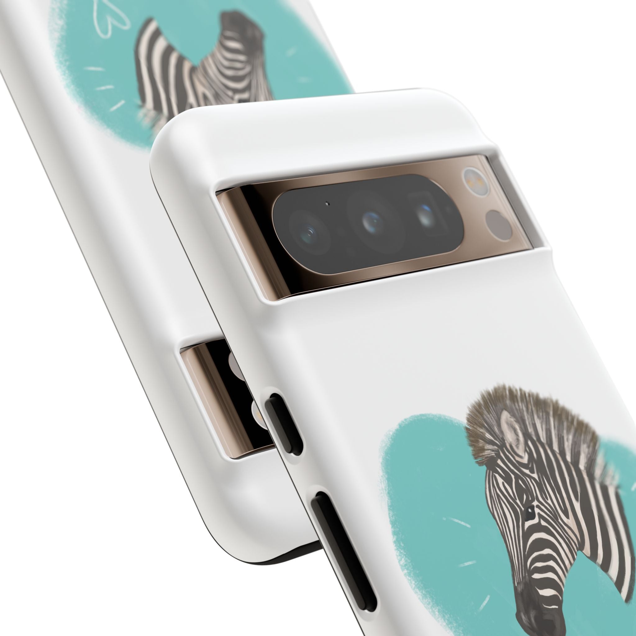 A zebra adorned with the word "Marty" creatively integrated into its stripes at Ocoee Riverside Farm Phone Case