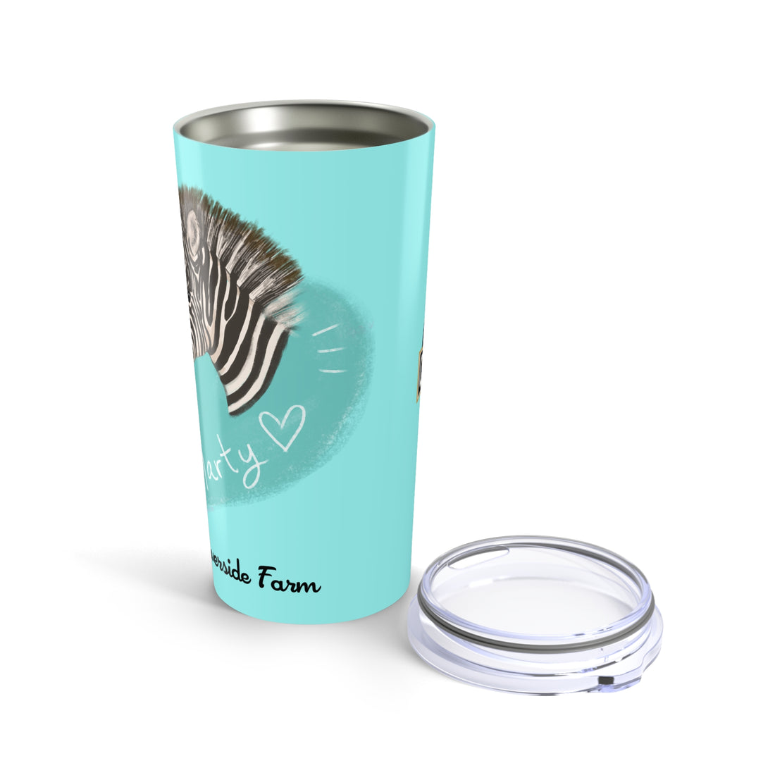 Custom 20oz Tumbler - Riverside Farm Zebra Design