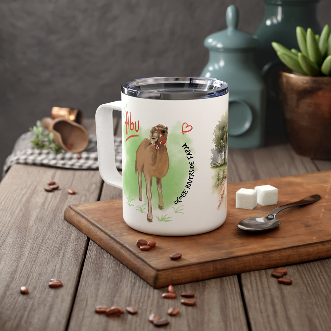 Rustic Insulated Coffee Mug | 10oz Mug with Farmhouse Design for Country Lovers