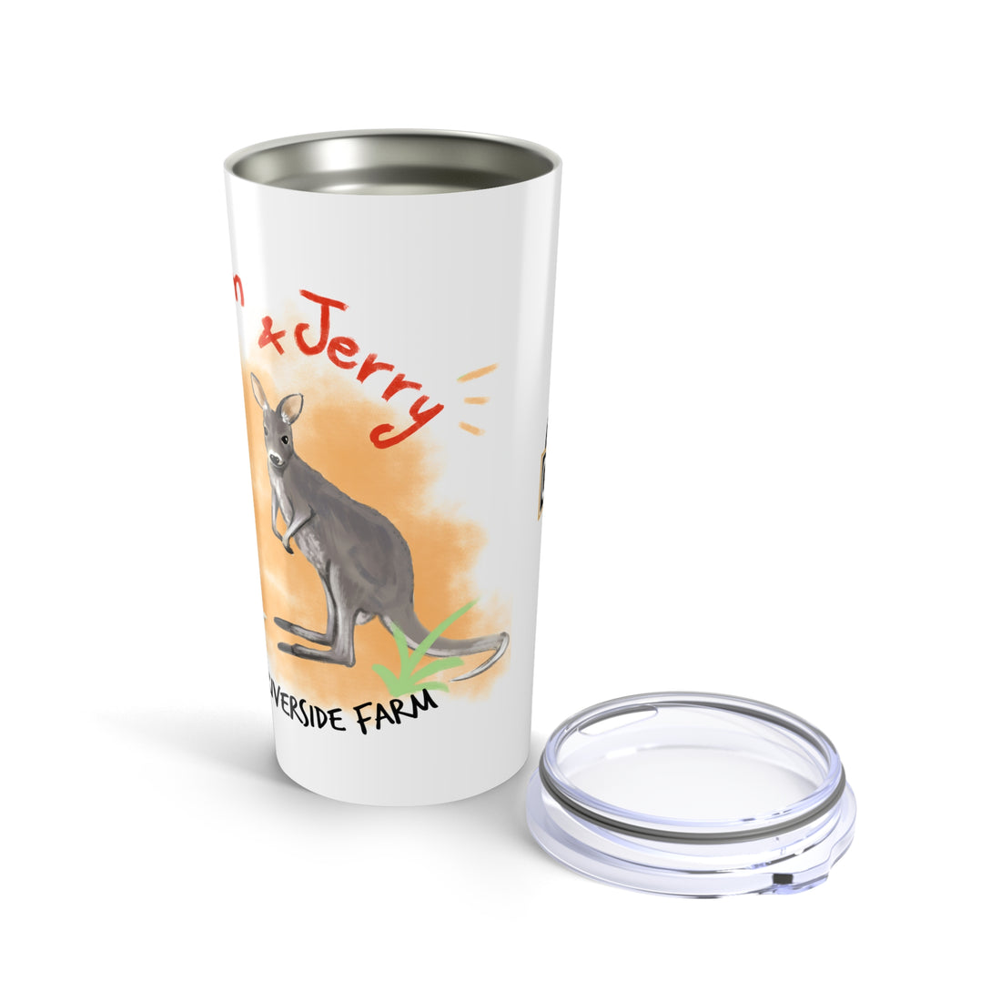 Custom 20oz Tumbler - Riverside Farm Kangaroo Design