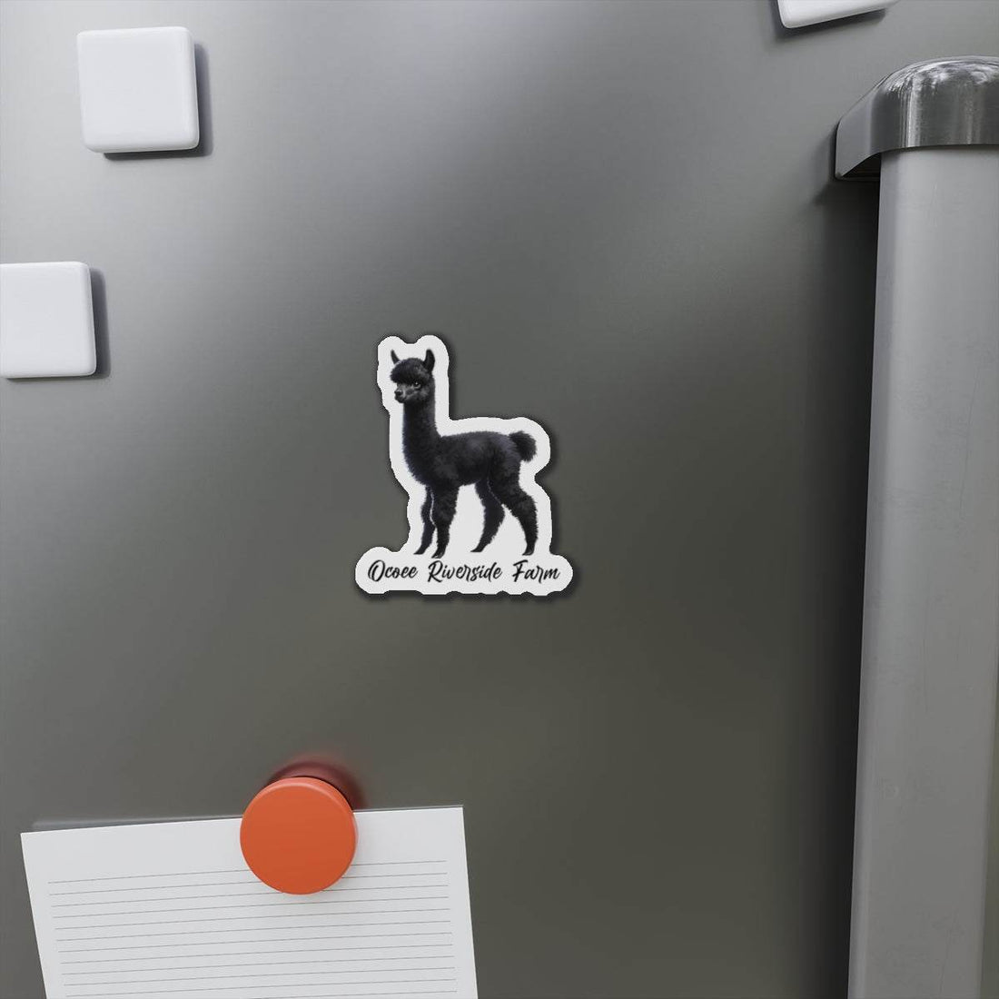 Black Alpaca Die-Cut Magnet 