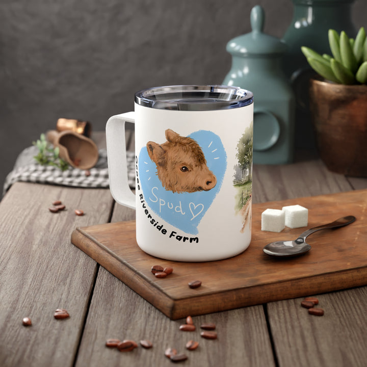 Rustic Insulated Coffee Mug | 10oz Mug with Farmhouse Design for Country Lovers
