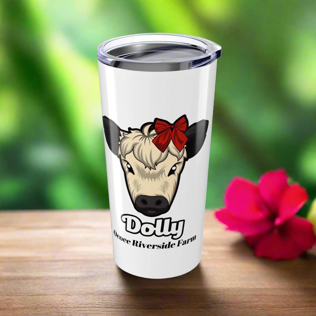 Custom 20oz Tumbler - Riverside Farm Cute Cow Design