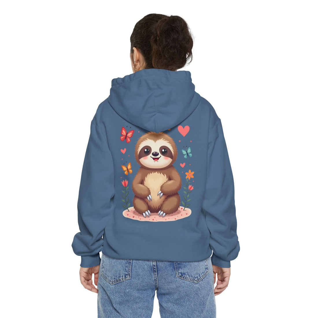 Cute Sloth Unisex Garment-Dyed Hoodie for Nature Lovers