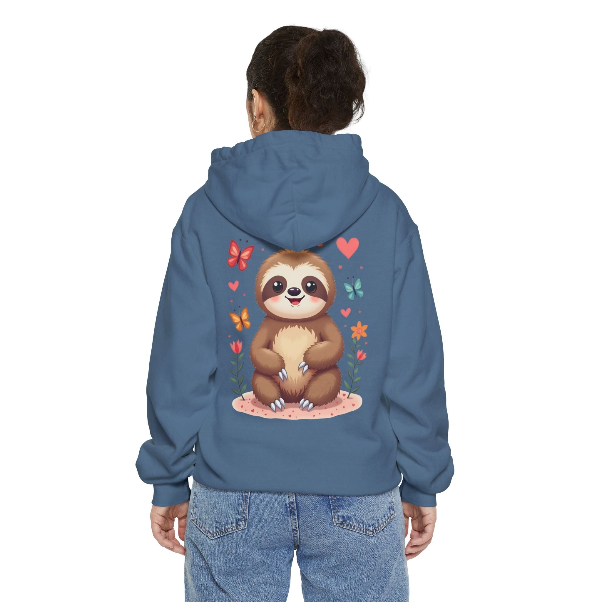 Cute Sloth Garment-Dyed Hoodie