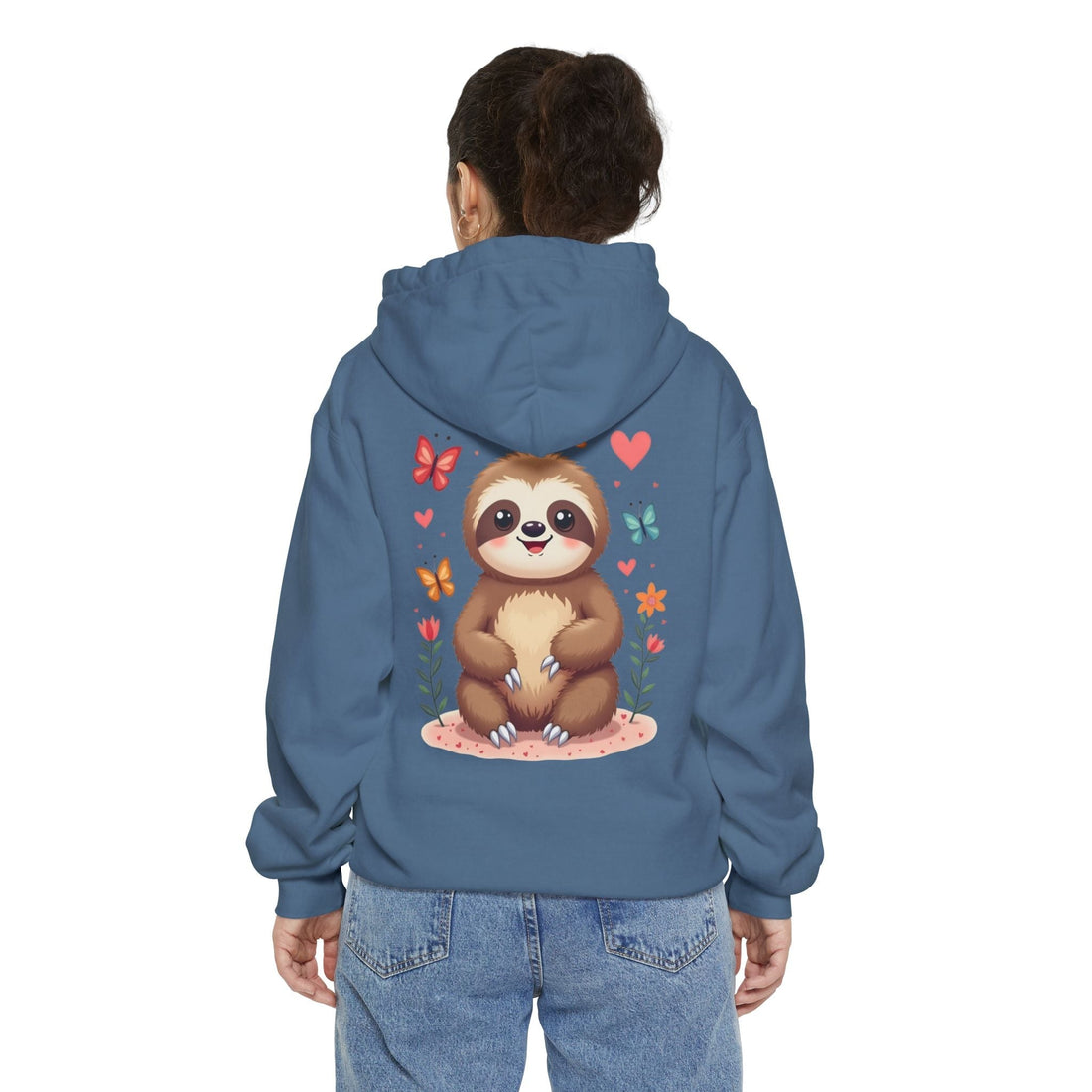 Cute Sloth Garment-Dyed Hoodie