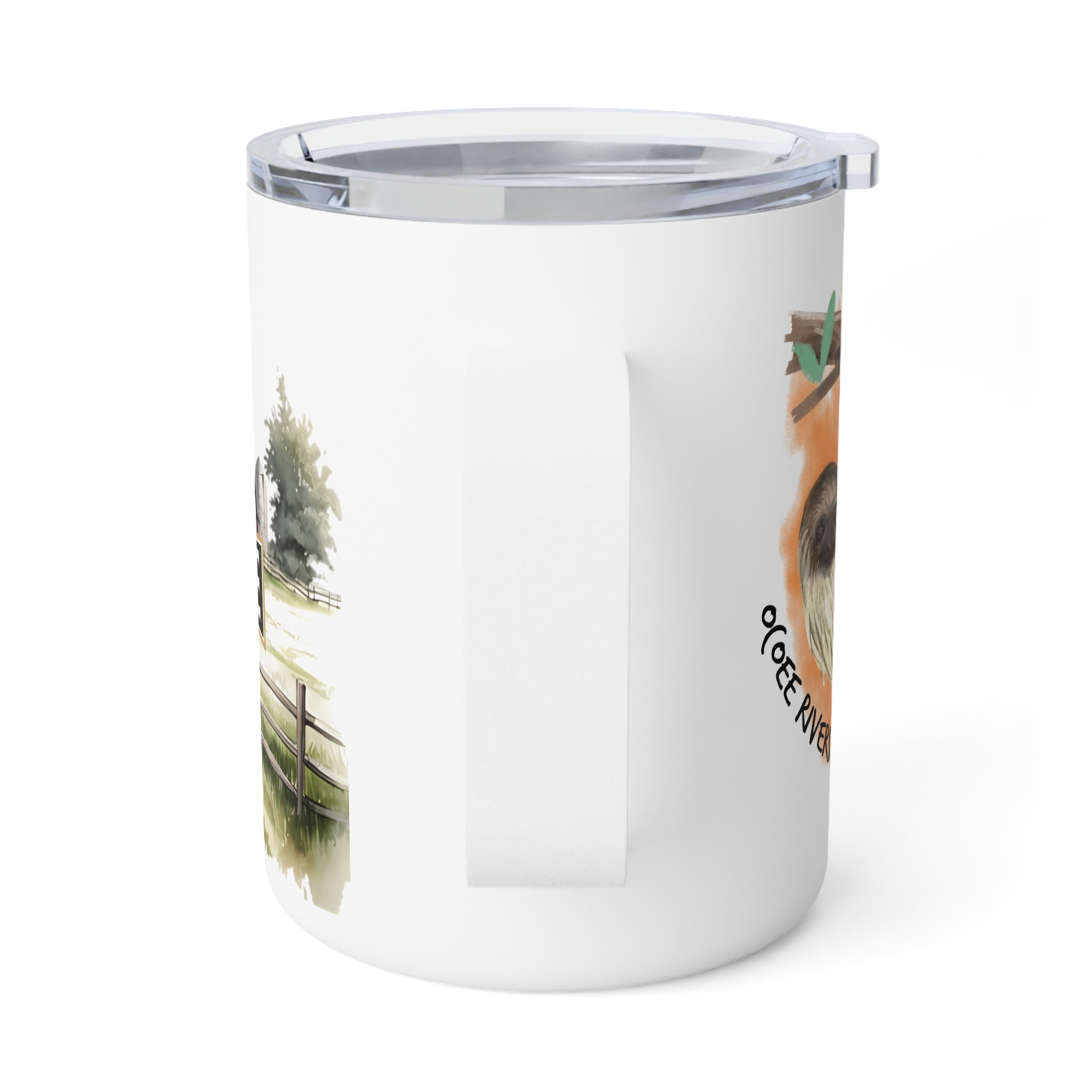 Rustic Farmhouse Insulated Coffee Mug - 10oz with Whimsical Artwork
